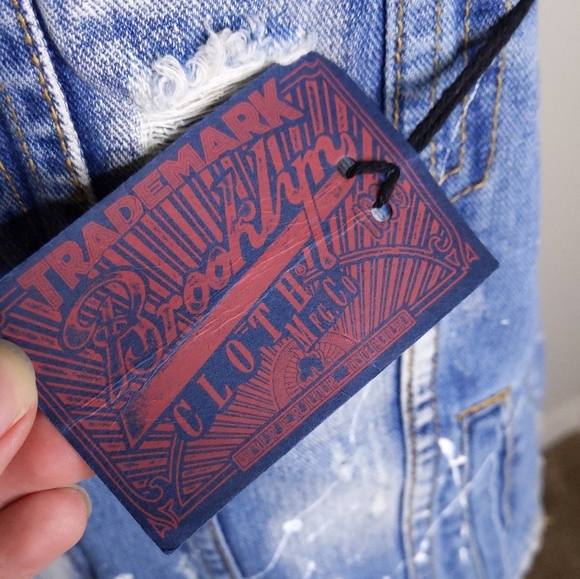 Brooklyn Cloth Distressed Denim Vest Jacket Grunge - Picture 6 of 9